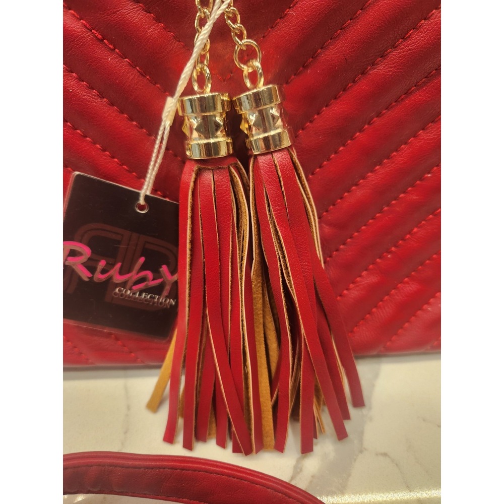 Ruby Collection Solid Red Purse Crossbody Handbag… - image 4